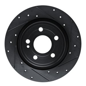Mercedes-Benz A200 Brake Rotor (1) - Rear Right - R1 Concepts - Drilled & Slotted - Black - `19-`26